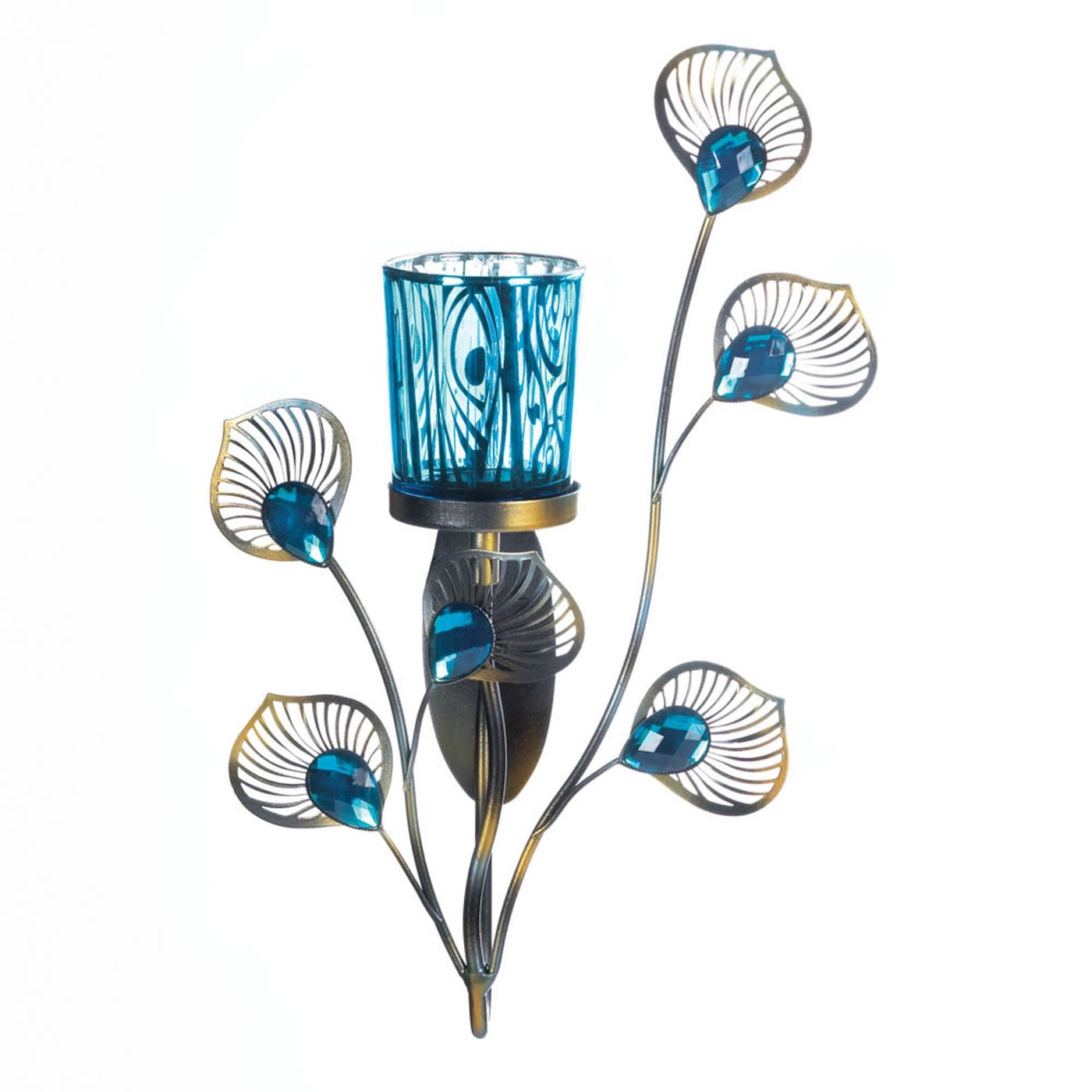 Peacock-Inspired Candle SCONCE