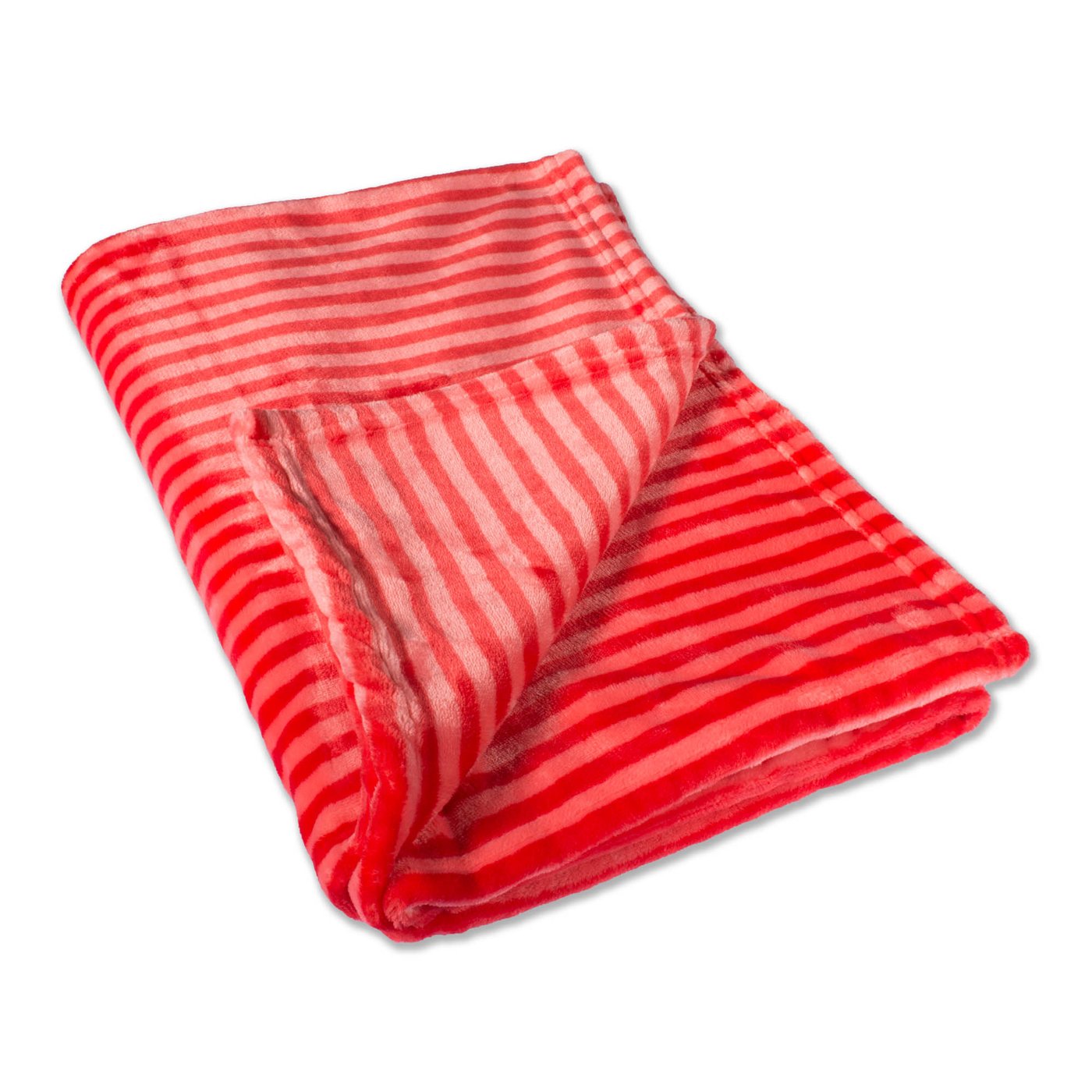 Red Striped FLEECE Throw BLANKET - 50 x 60