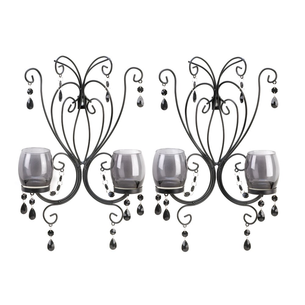 BEADed Candle Wall Sconce Pair