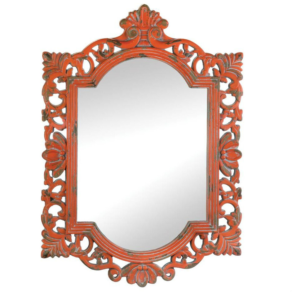 VINTAGE-Look Ornate Wood Frame Mirror