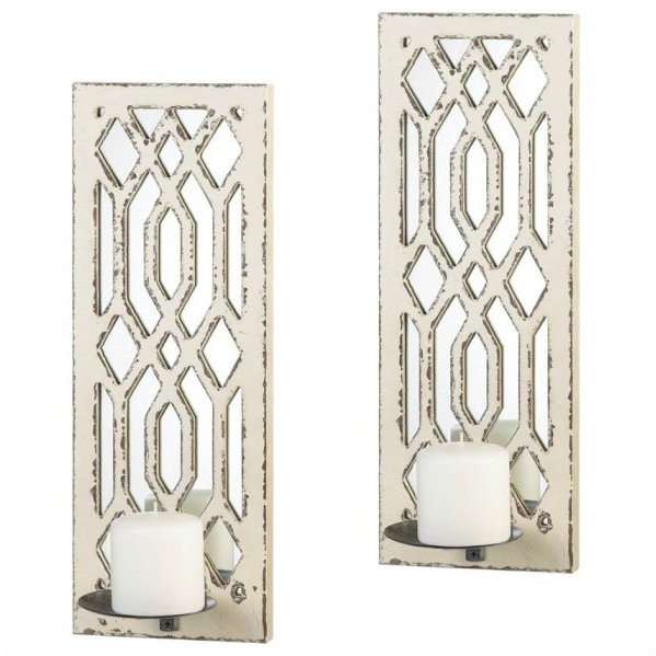 Deco Mirrored Wall Sconce Set