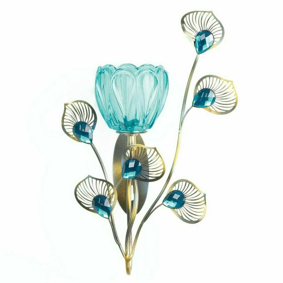 Peacock Bloom Candle SCONCE - Single